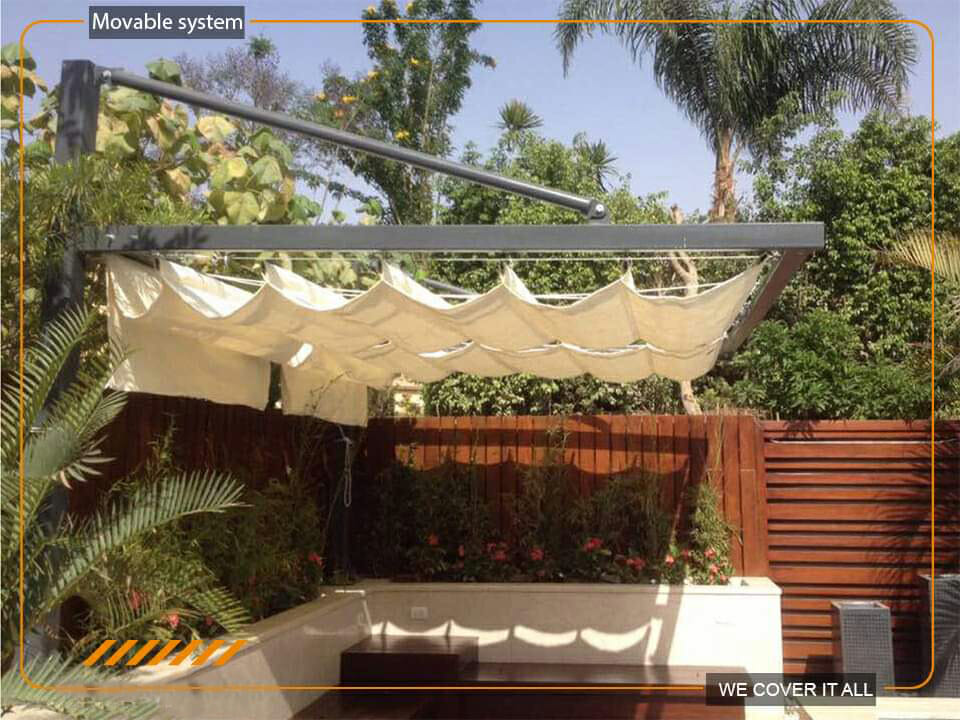 اشكال وأسعار المظلات المتحركة في مصر 01555464501 39 مظلات حدائق متحركه يدويا