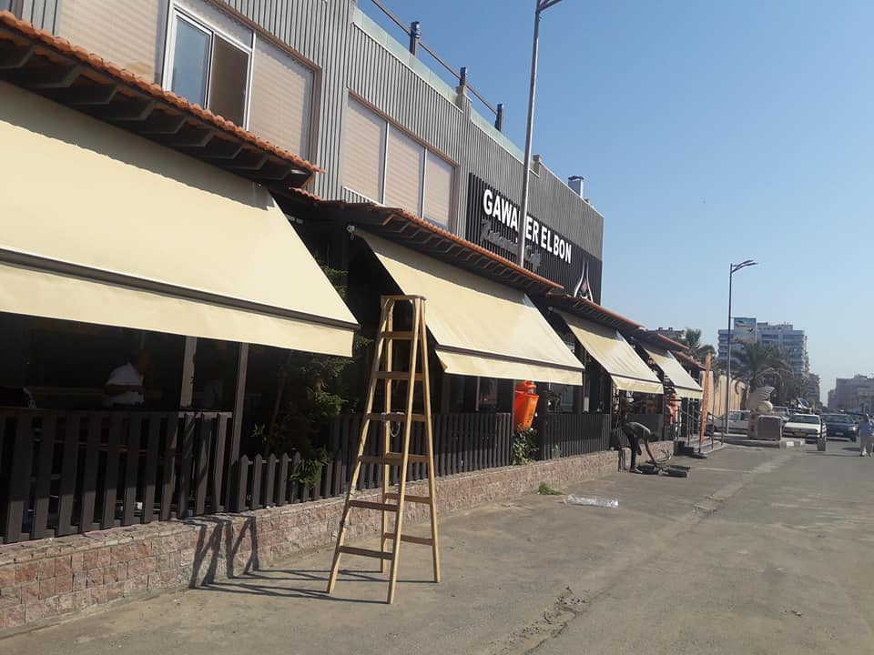 اشكال مظلات واجهات محلات والمطاعم 01555464501 19 اشكال مظلات مطاعم فرنساوي