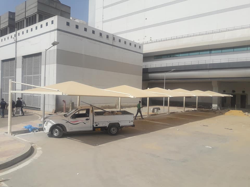 شركة مظلات سيارات 01555464501 | اسعار مظلات السيارات في مصر 38 مظلات حديد للسيارات بعمدان لون بيج